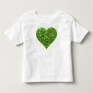 T-shirt Pour Les Tous Petits Saint Patrick Amour coeur étincelant vert
