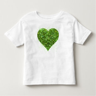 T-shirt Pour Les Tous Petits Saint Patrick   Amour   coeur étincelant vert