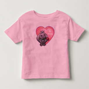 T-shirt Pour Les Tous Petits Saint-Valentin d'hippopotame