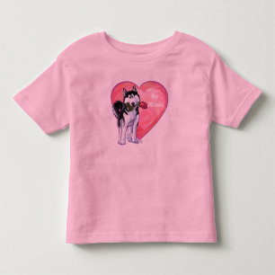 T-shirt Pour Les Tous Petits Saint-Valentin Husky