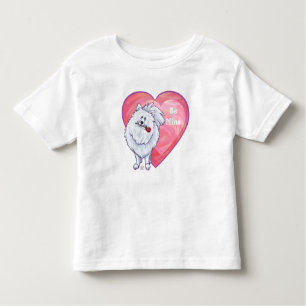 T-shirt Pour Les Tous Petits Saint Valentin Poméranie Blanche