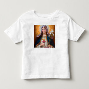 T-shirt Pour Les Tous Petits Sainte Mère Marie Coeur immaculé, Sainte Marie, 