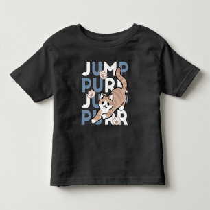 T-shirt Pour Les Tous Petits Sauter Purr Jump : Conception de chat joueuse avec
