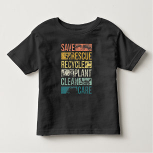 T-shirt Pour Les Tous Petits Sauvez les animaux La tortue de terre Le recyclage