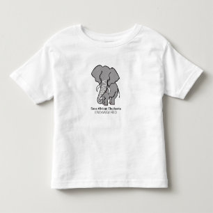 T-shirt Pour Les Tous Petits Sauvez les éléphants africains - Graphique animal 