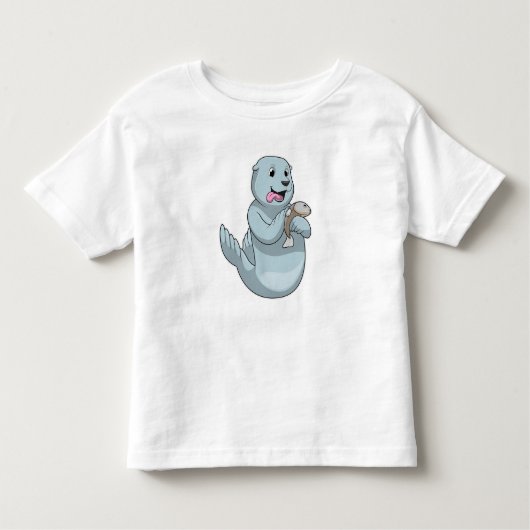 T-shirt Pour Les Tous Petits Sceau avec poisson (Devant)