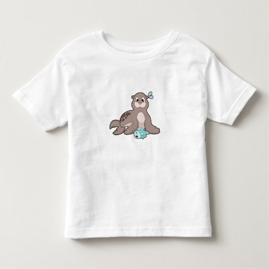T-shirt Pour Les Tous Petits Sceau avec poisson (Devant)