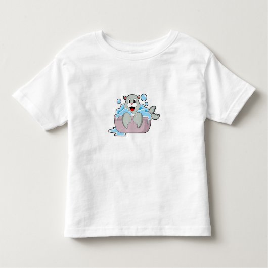 T-shirt Pour Les Tous Petits Sceau dans la baignoire (Devant)