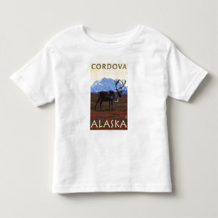 T-shirt Pour Les Tous Petits Scène de caribou - Cordova, Alaska