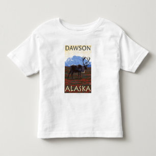 T-shirt Pour Les Tous Petits Scène de caribou - Dawson, Alaska