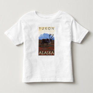 T-shirt Pour Les Tous Petits Scène de caribou - le Yukon, Alaska