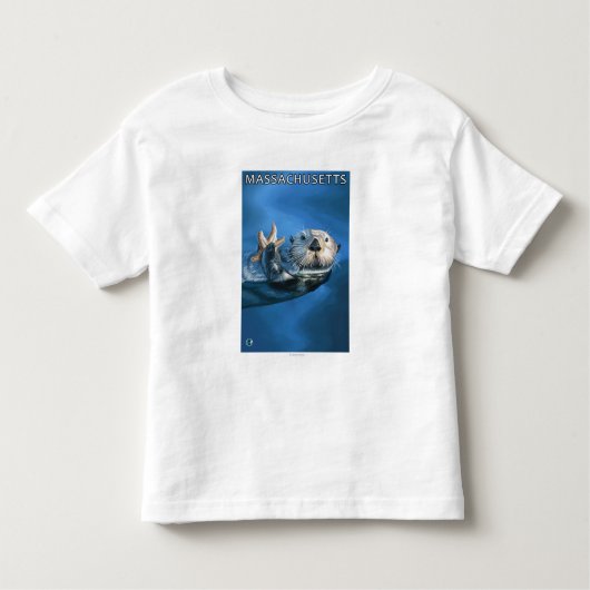 T-shirt Pour Les Tous Petits Scène de loutre de MassachusettsSea (Devant)