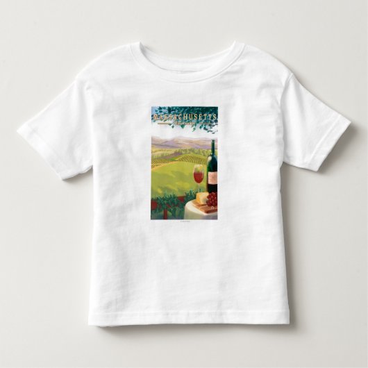 T-shirt Pour Les Tous Petits Scène de pays de MassachusettsWine (Devant)