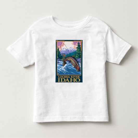 T-shirt Pour Les Tous Petits Scène de pêche de mouche - rivière de Lochsa, (Devant)