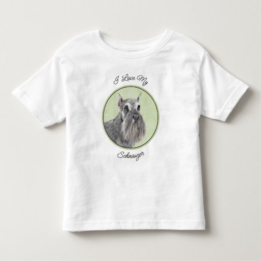 T-shirt Pour Les Tous Petits Schnauzer (Giant, Standard) Peinture - Chien Art (Devant)