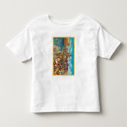 T-shirt Pour Les Tous Petits Se baignant dans la lagune, Long Beach (Devant)