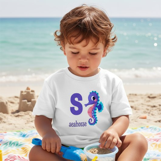 T-shirt Pour Les Tous Petits Seaside Seahorse Tee for Toddlers