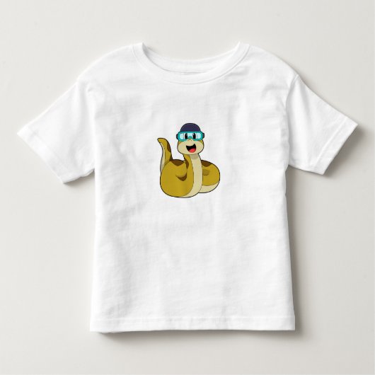 T-shirt Pour Les Tous Petits Serpent avec lunettes de natation (Devant)