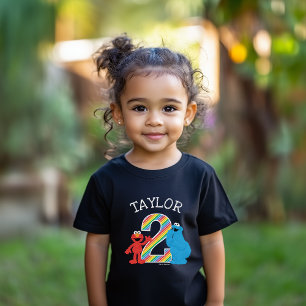 T-shirt Pour Les Tous Petits Sesame Street Pals Chalkboard Arc-en-ciel 2e anniv