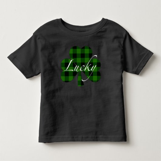 T-shirt Pour Les Tous Petits Shamrock plat noir vert classique (Devant)