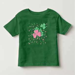 T-shirt Pour Les Tous Petits Shamrocks roses et verts