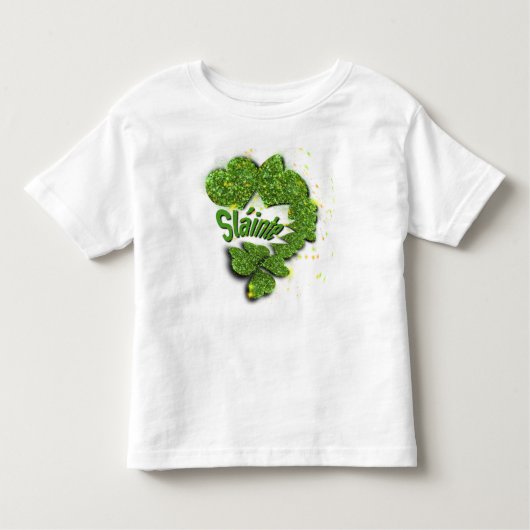 T-shirt Pour Les Tous Petits Shamrocks verts | Coeurs étincelants ShainteT-Shir (Devant)