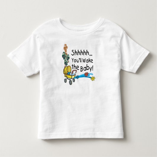 T-shirt Pour Les Tous Petits Shhh Wake the Baby (Devant)