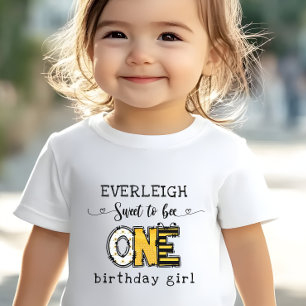 T-shirt Pour Les Tous Petits Si doux d'être un premier anniversaire floral