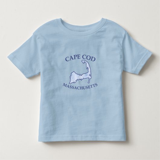 T-shirt Pour Les Tous Petits Silhouette de Cape Cod Bleu Préppy (Devant)