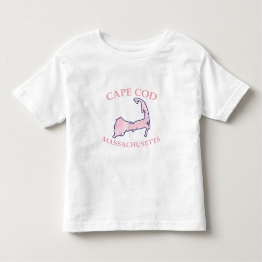 T-shirt Pour Les Tous Petits Silhouette de Cape Cod Pink Preppy (Devant)