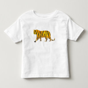 T-shirt Pour Les Tous Petits Silhouette Tigre noir et orange