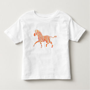 T-shirt Pour Les Tous Petits Silhouette Zèbre orange et blanc