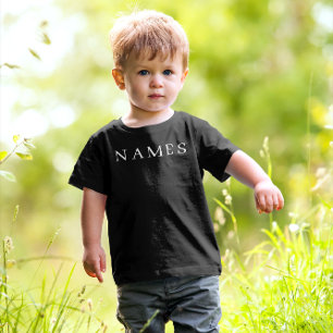 T-shirt Pour Les Tous Petits Simple Black Custom Ajouter Votre Nom Élégant