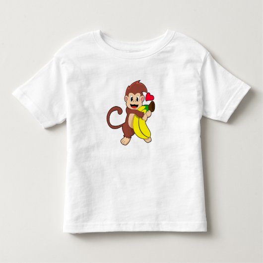 T-shirt Pour Les Tous Petits Singe à la banane (Devant)