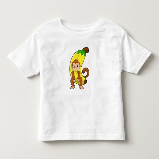 T-shirt Pour Les Tous Petits Singe à la banane (Devant)