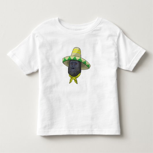T-shirt Pour Les Tous Petits Singe avec casquette de paille (Devant)