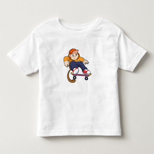 T-shirt Pour Les Tous Petits Singe comme patineur avec skateboard (Devant)
