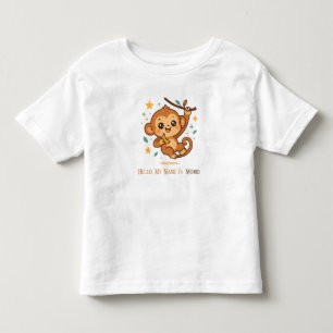 T-shirt Pour Les Tous Petits Singe rebondissant banane mignon animal bébé perso