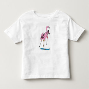T-shirt Pour Les Tous Petits Ski de Flamant rose