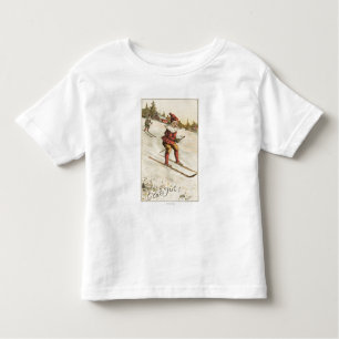 T-shirt Pour Les Tous Petits Ski de GreetingSanta de Noël