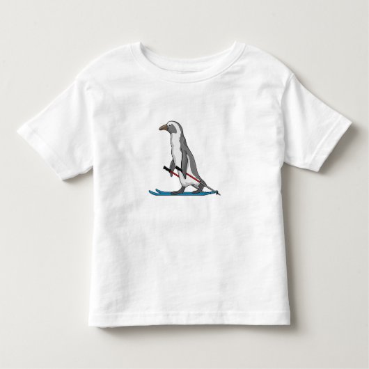 T-shirt Pour Les Tous Petits Ski de Penguin (Devant)
