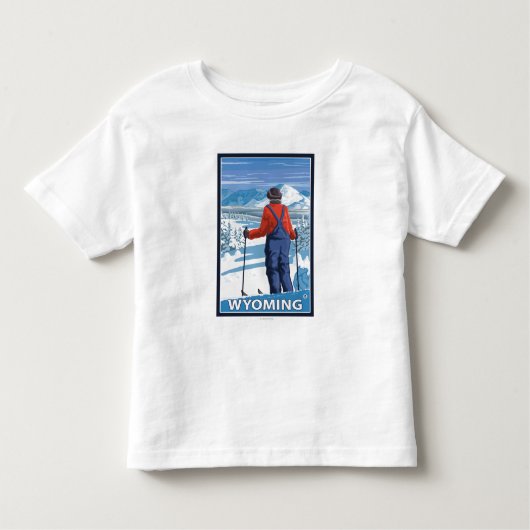 T-shirt Pour Les Tous Petits Skieur AdmiringWyoming (Devant)