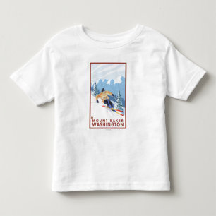 T-shirt Pour Les Tous Petits Skieur de neige - Mount Baker, Washington