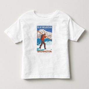 T-shirt Pour Les Tous Petits Skis de transport de neige de skieur - montagne