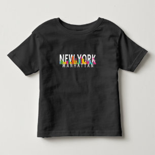 T-shirt Pour Les Tous Petits Skyline de New York Manhattan avec palmiers