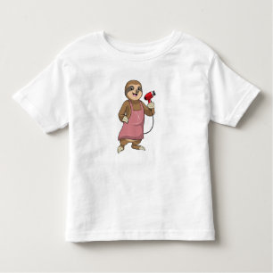 T-shirt Pour Les Tous Petits Sloth as Hair stylist avec Sèche-cheveux