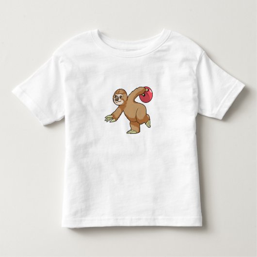 T-shirt Pour Les Tous Petits Sloth at Bowling avec Bowling ball (Devant)