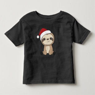 T-shirt Pour Les Tous Petits Sloth Noël Neige Hiver Animaux Paresseux