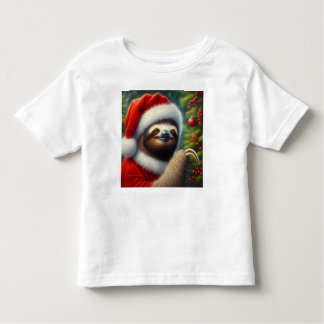 T-shirt Pour Les Tous Petits Sloth Santa Claus