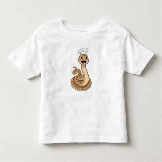 T-shirt Pour Les Tous Petits Snake as Cook avec Chef casquette (Devant)